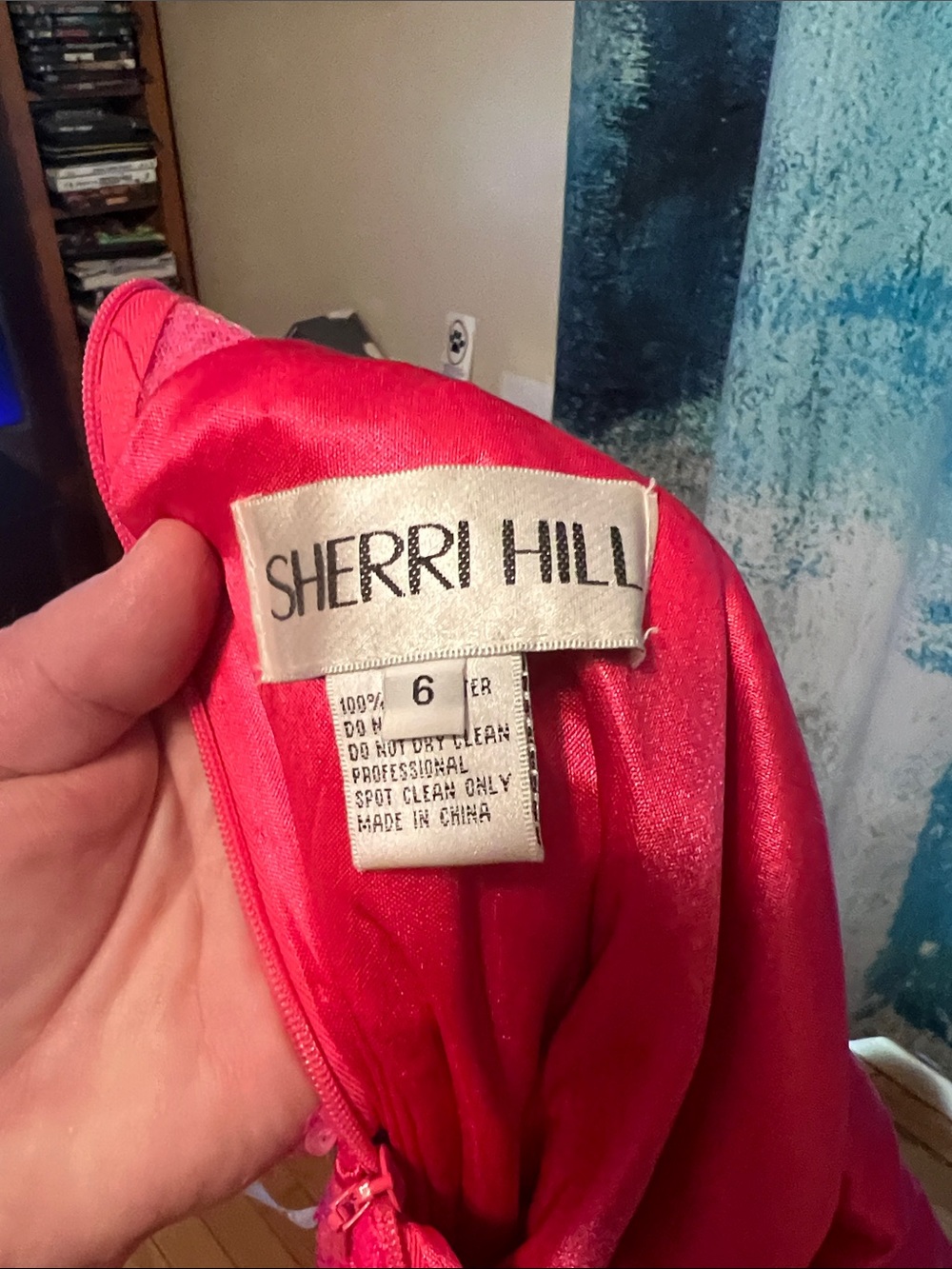 Sherri Hill Hot Pink Sequin High-Slit removable train prom dress - Picture 7 of 17